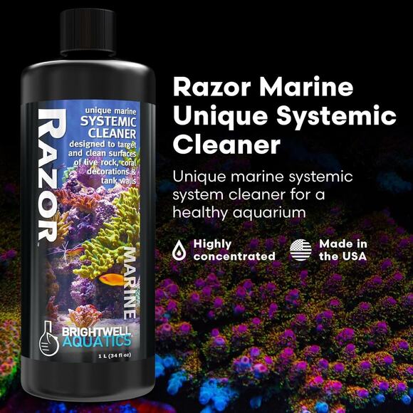 Brightwell Aquatics Razor Marine 250mL Unique Reef Aquarium Systemic Cleaner - Picture 2 of 7